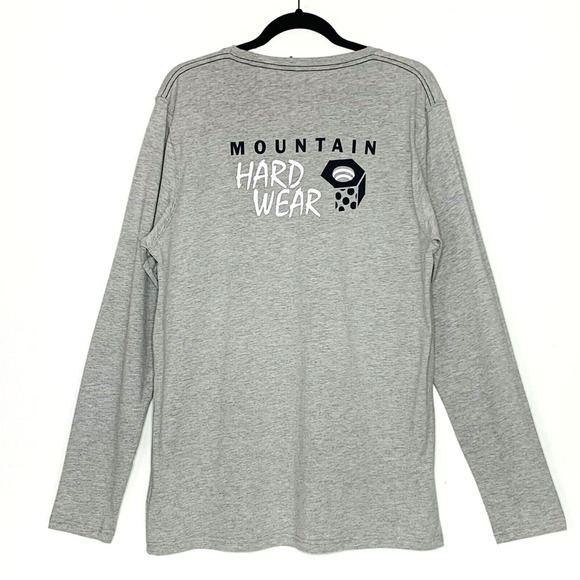 MOUNTAIN HARDWARE MHW Back Logo Long Sleeve T-Shirt Men Large Grey Heather NWT - Picture 1 of 9